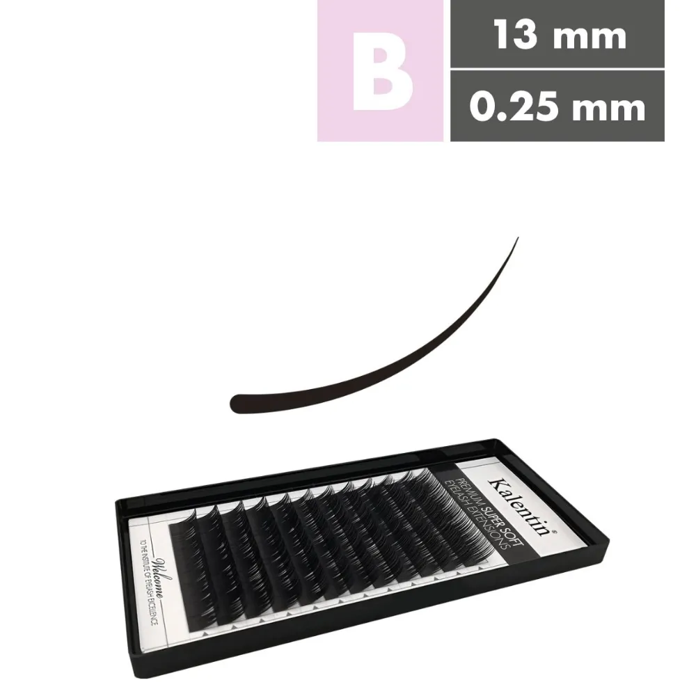 Kalentin Extensiones De Pestañas Clásicas Curva B 0,25 13mm